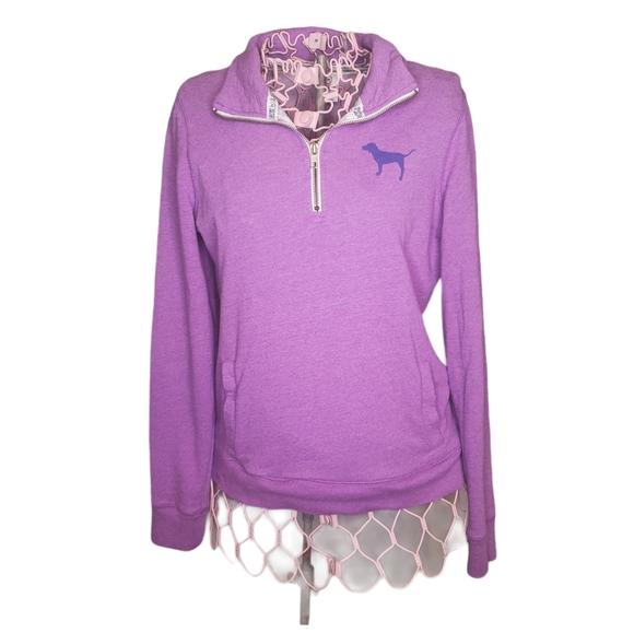 PINK Victoria's Secret Tops - HP Victoria's Secret PINK Quarter Zip Sweatshirt S